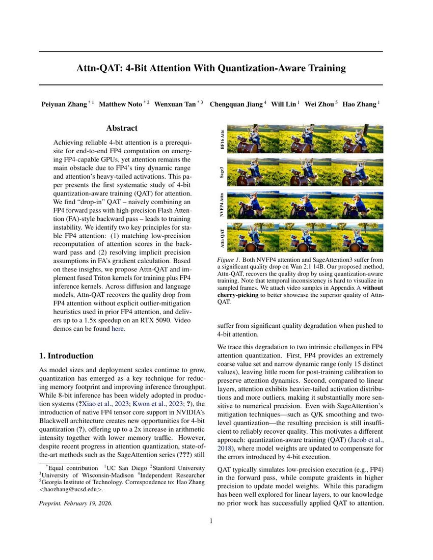 Attn-QAT paper thumbnail